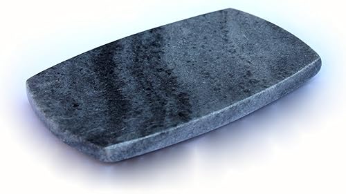 Miniatura 4 de KLEO Jabonera de piedra natural o accesorios de baño para bañera o lavabo (negro con líneas naturales)