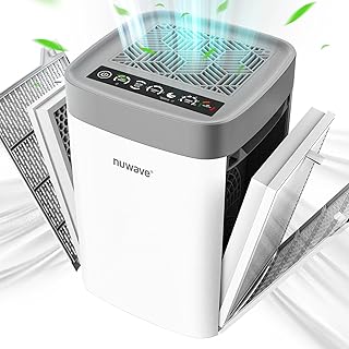 Nuwave Air Purifiers for Home Large Room Up to 1361 Sq Ft, Portable Air Purifier with H13 True HEPA & Carbon Filter for Allergies Pet Dander Smoke Dust, 18dB Quiet for Bedroom, Energy Star Certified