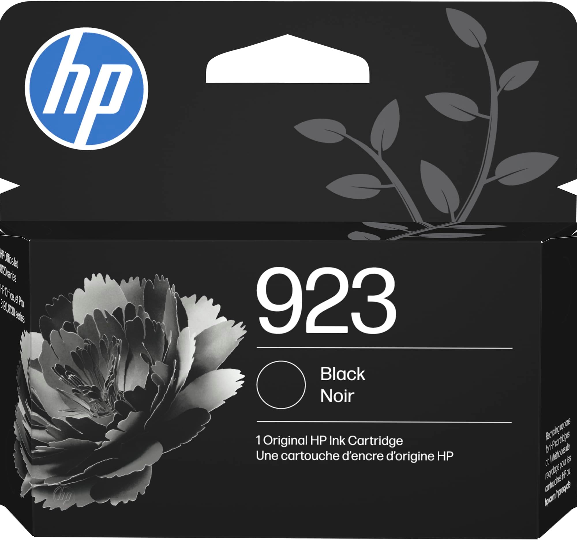 HP 923 Black Ink Cartridge | Works with OfficeJet 8120, Pro 8130 Series | 4K0T3LN