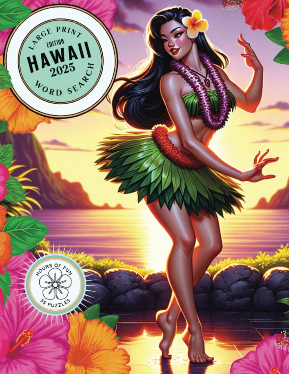 Hawaii Word Search: 55 Hawaiian-Themed Puzzles for Adults & Seniors | Relaxing Large Print Word Searches with 990 Tropical Words