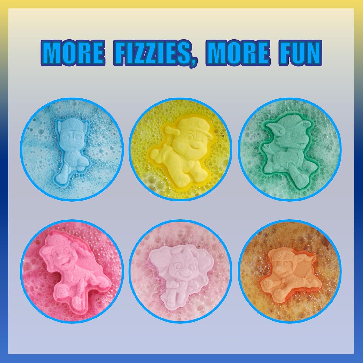 Paw Patrol Bath Bomb Set, 6-Piece Bubble Gum Scented, Ages 3+