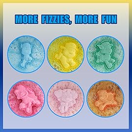 Paw Patrol 6 Pack Cucumber Melon Scented Bath Bombs Non-Toxic Character Molded Bath Bombs Fun and Bright Colors Great for Birthday Gifts, Stocking Stuffers, Slumber by Townley Girl