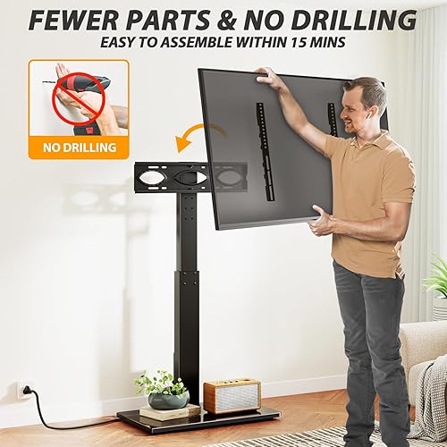 Miniatura 15 de TAVR - Base universal para TV de piso para televisores de 32 a 70 pulgadas de hasta 110 libras con soporte giratorio de altura ajustable, base de