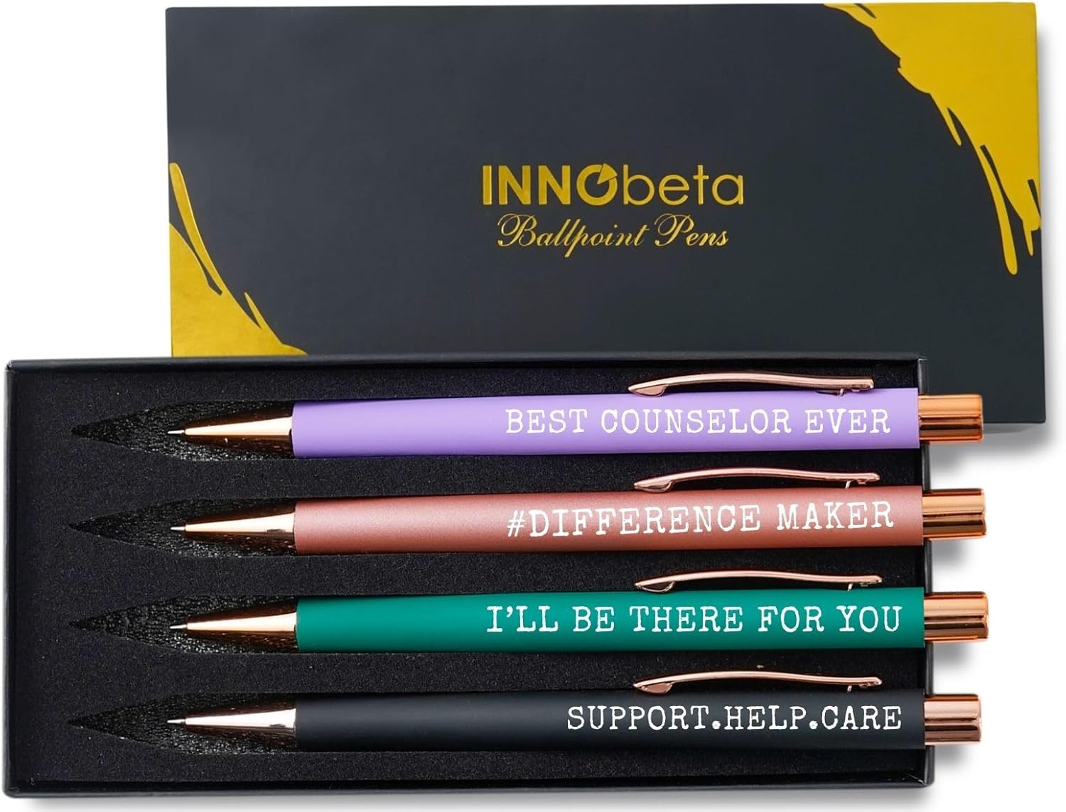 InnoBeta Counselor Gifts, Ballpoint Pen Set of 4, Gift Ideas for Counselors on Birthday, Christmas