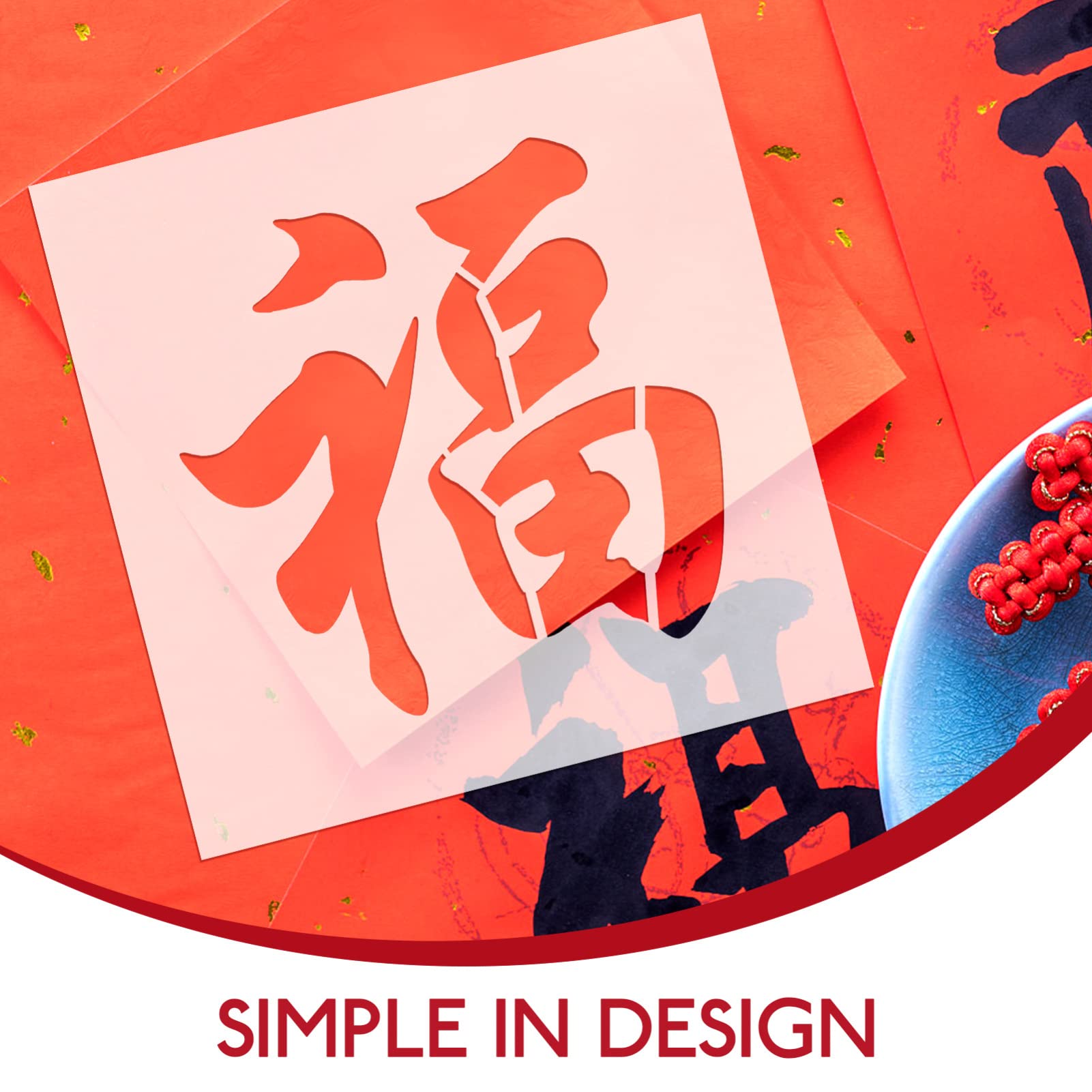 Amosfun 3pezzi Stencil Per Fu Word Template Per Decorazioni Capodanno Versatile Per e