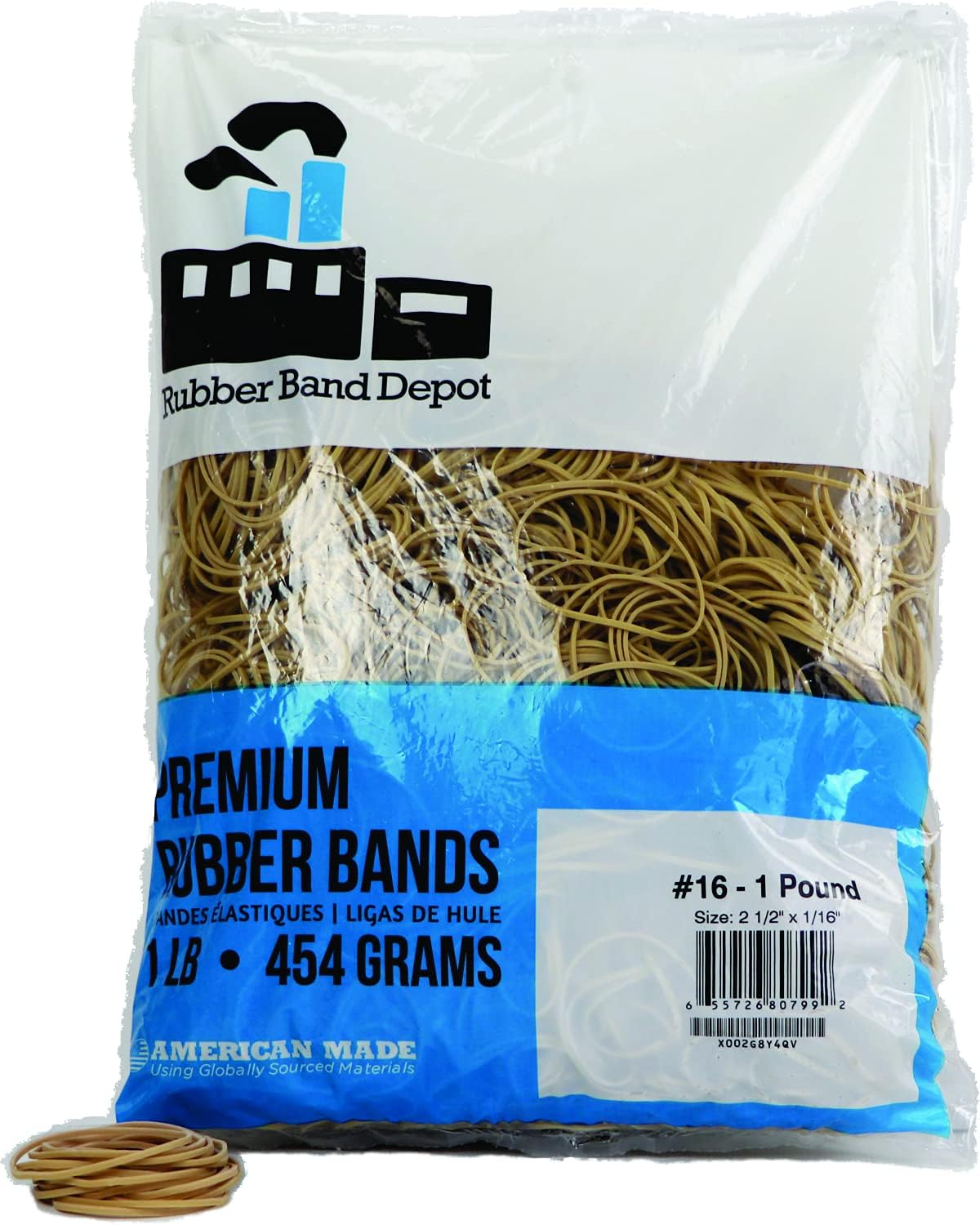 Rubber Bands, Size 16, Rubber Band Depot, Approximately