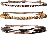 Vista 467 de Handmade Natural Stone Beaded Healing Bracelet Gift for Men Adjustable Rope String Bracelet