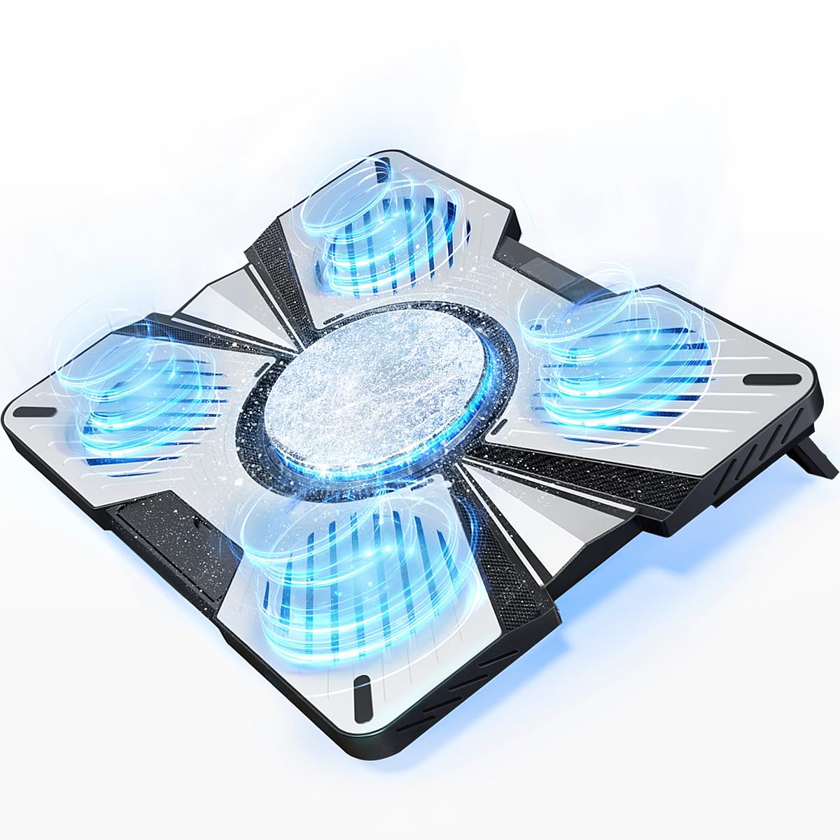 IMMOENUC Peltier Laptop Cooler Stand with 5 Fans & Aluminum Plate Ultra-Quiet Semiconductor Panel Cooling Pad, Adjustable Speed + Stand for 13-19 Inch Laptops (MacBook/Dell/HP) Fast Cooling Computer