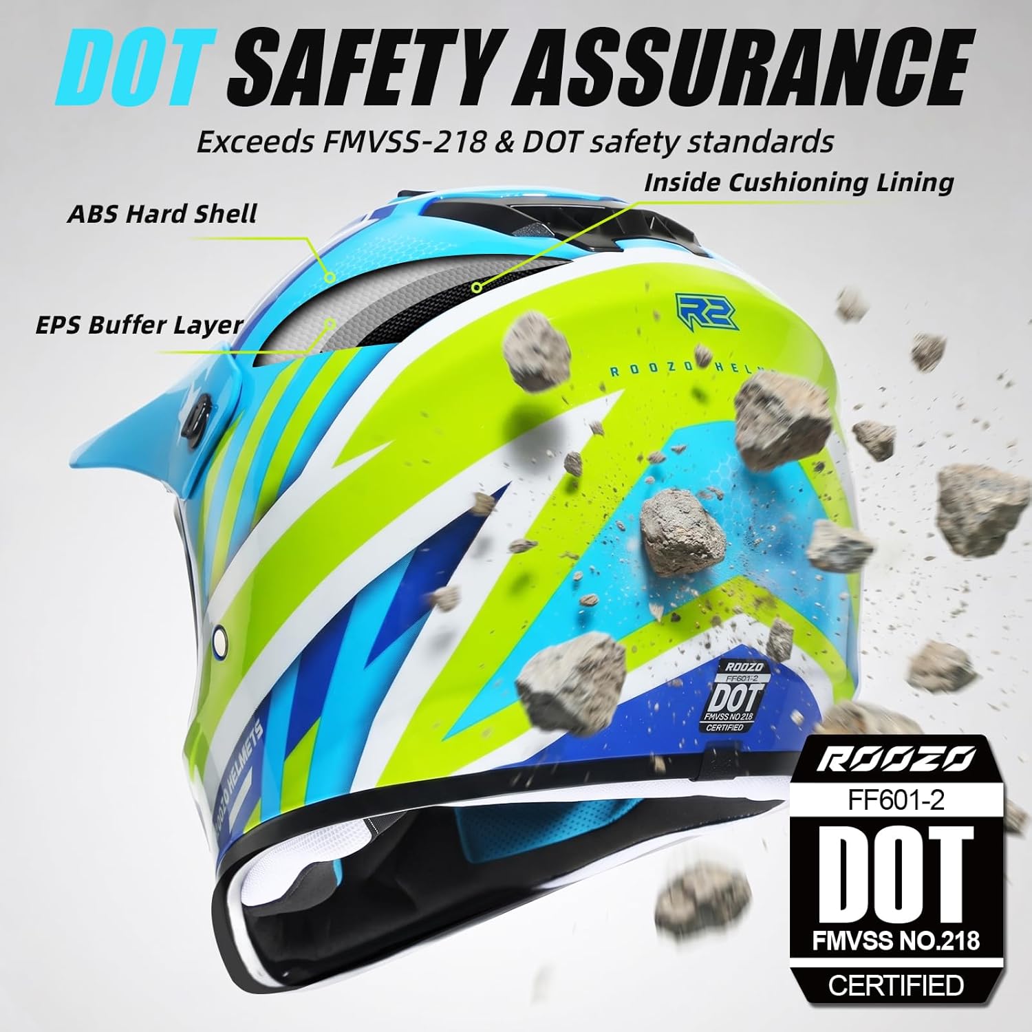Youth Dirt Bike Helmet DOT Approved, Kids Motocross Full Face Helmet with Adjustable Goggles Riding Gloves & Storage Bag, Off-Road Sport Gear Set for Boys Girls ATV UTV