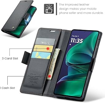 Wallet Case for Motorola Moto G Stylus 5G 2026/Moto G Stylus 5G 2025, PU Leather Magnetic Flip Case with RFID Blocking Card Holder for Women Men, Shockproof Protective Phone Cover (Black)