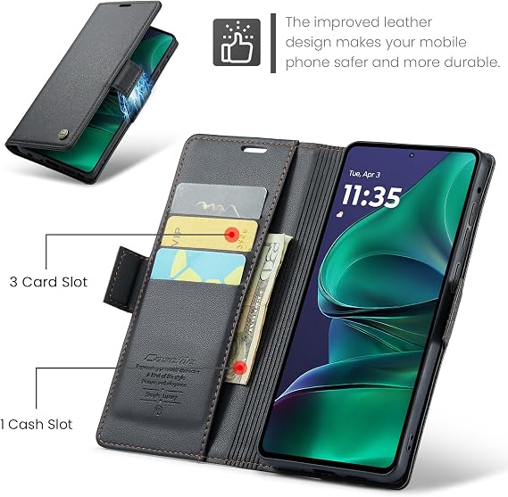 Wallet Case for Motorola Moto G Stylus 5G 2026/Moto G Stylus 5G 2025, PU Leather Magnetic Flip Case with RFID Blocking Card Holder for Women Men, Shockproof Protective Phone Cover (Black)