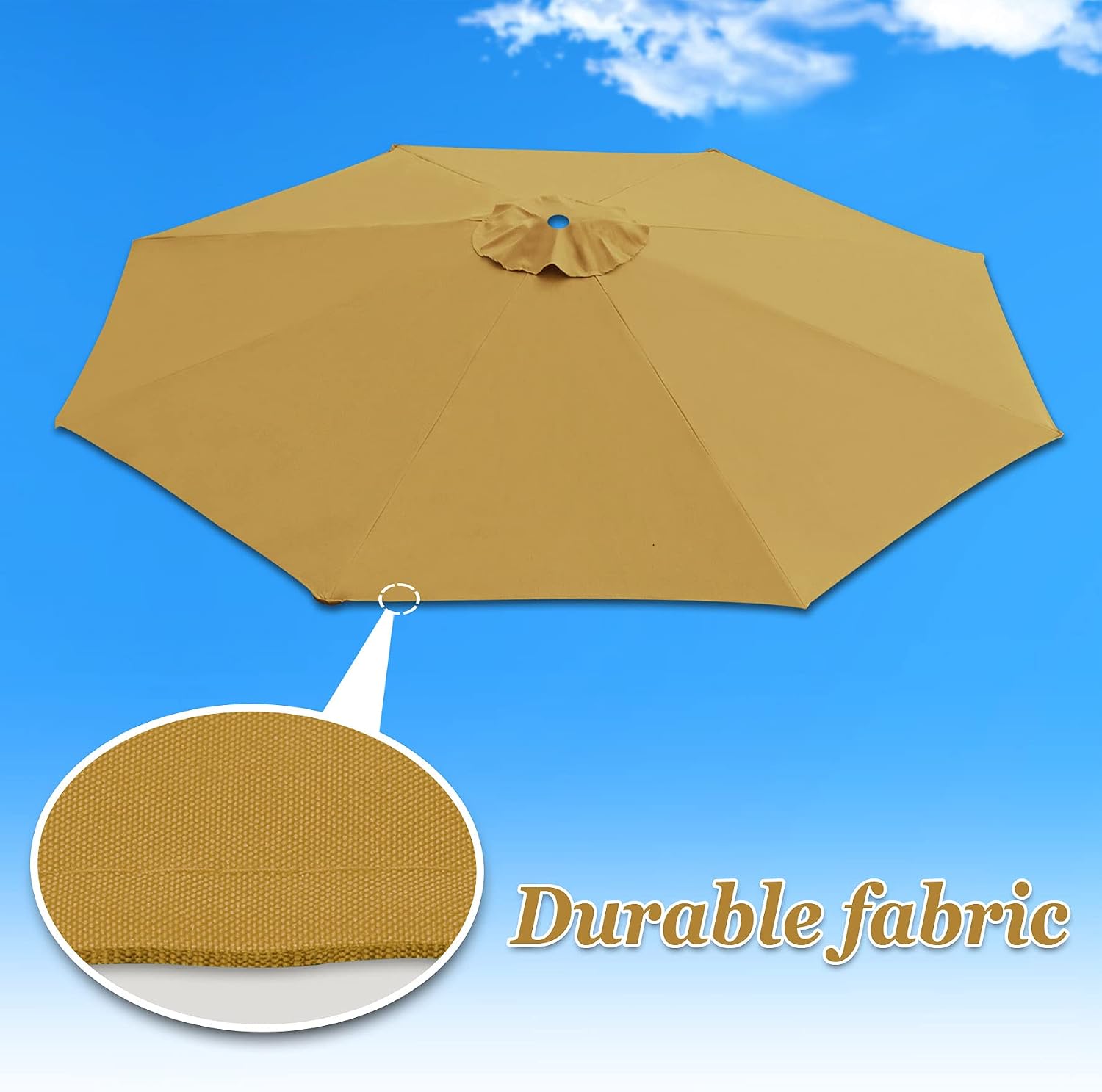 Replacement Patio Umbrella Canopy Cover for 9ft 8 Ribs Umbrella (CANOPY ONLY) (tan)