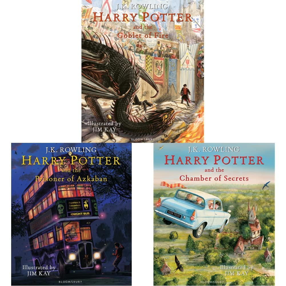 Harry Potter And The Goblet Of Fire: Illustrated Edition + Harry Potter And The Prisoner Of Azkaban: Illustrated Edition + Harry Potter And The Chamber Of Secrets (Set of 3 Books)
