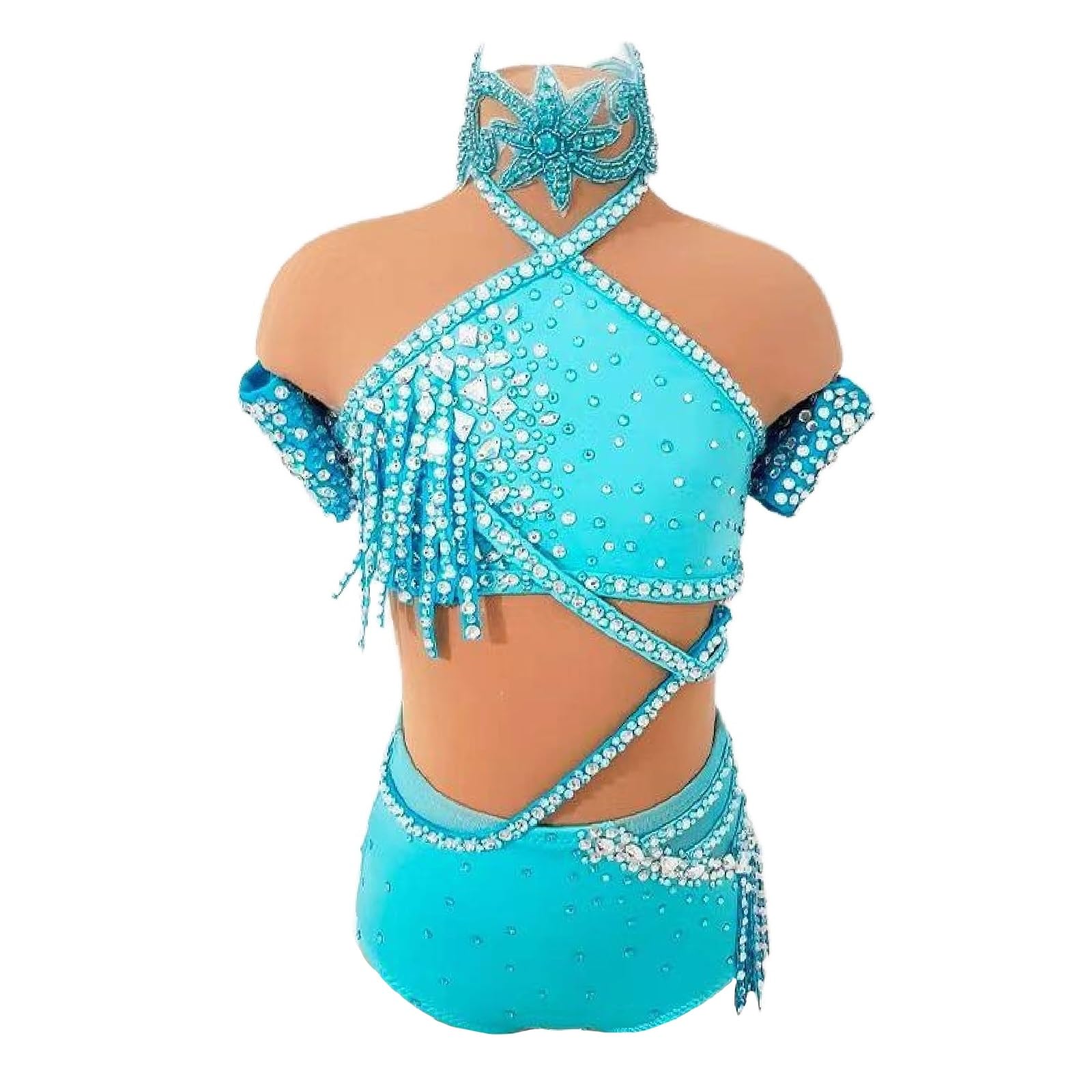 Lyrisches Tanzkleid For Damen, Fließendes Ballettkleid Mit Strasssteinen, Moderne Zeitgenössische Tanzkostüme For Den Wettbewerb