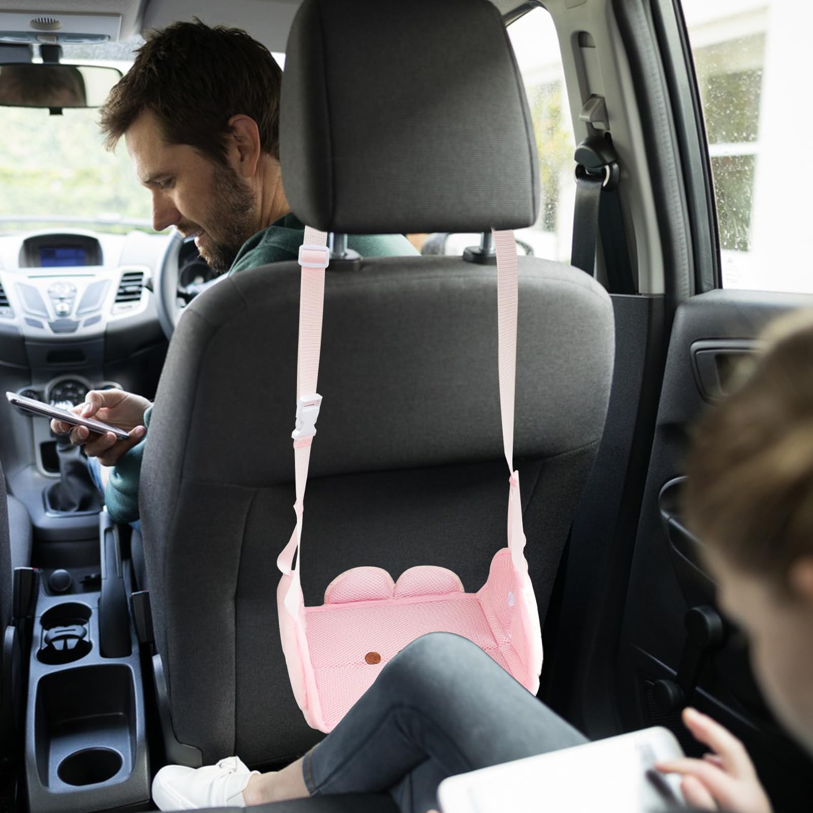 Reposapiés Para Asiento De Coche Para Niños | Accesorios Automotrices Portátiles Y Ajustables - Hamaca para Pies con Soporte para Piernas - Para Comodidad y Relajación en Viajes Largos por Carretera p