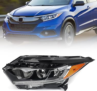 Huray Left Headlight Assembly for Honda HRV 2019 2020 2021 2022 [Halogen Type] [LED DRL] OE Head Lamp Replacement Driver Side