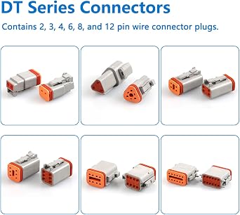Deutsch Connector Kit, 528 Pcs Automotive Electrical Connectors Set Use for Deutsch DT Series, Waterproof Deutsch Terminal Crimp Tool Mechanic Tools, 2 3 4 6 8 12 Pin Connectors
