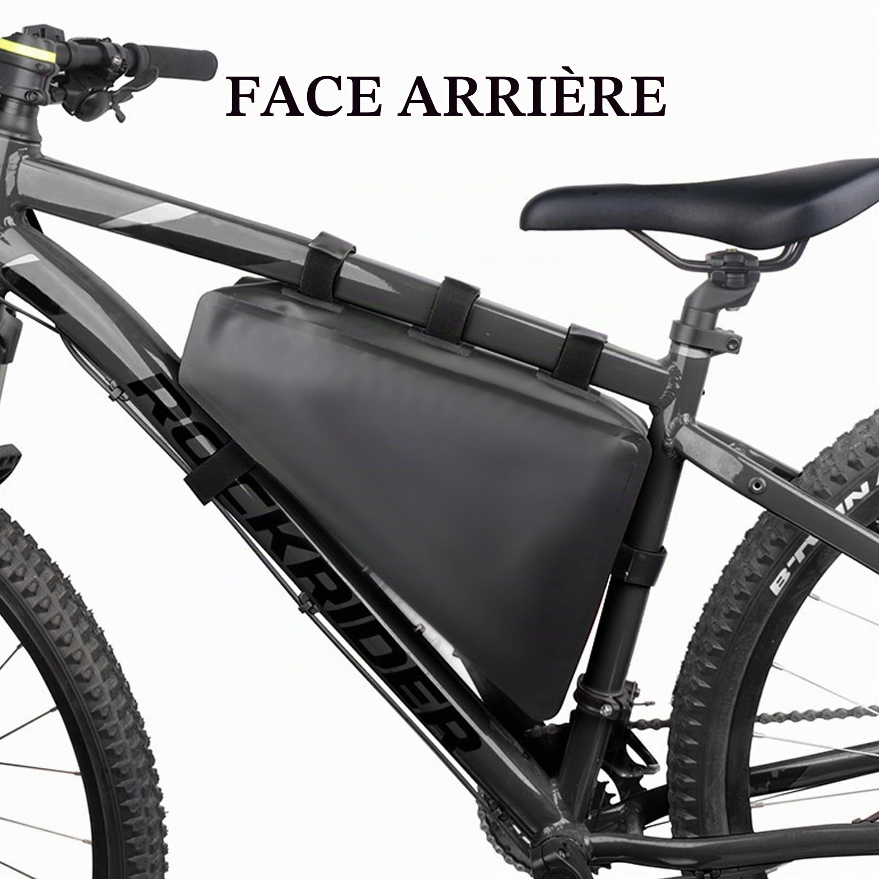 Sac triangulaire pour vélo en PVC étanche sous le tube supérieur pour selle de vélo, sac de selle pour VTT, pochette de rangement grande capacité de 8 l pour accessoires de sport, clés