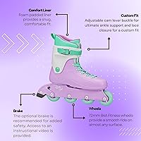 Vista 6 de Rollr GRL Ocean Shore Patines en línea de Pacer Patines para mujer y hombre Patines para interiores y exteriores