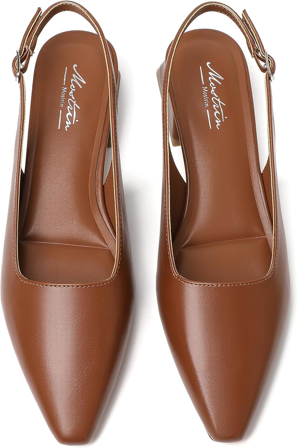 Mostrin Womens Chunky Low Heels D'Orsay Slingback Block Heel Pumps Closed Square Toe Dress Shoes for Work Office Daily Wedding - Image 8