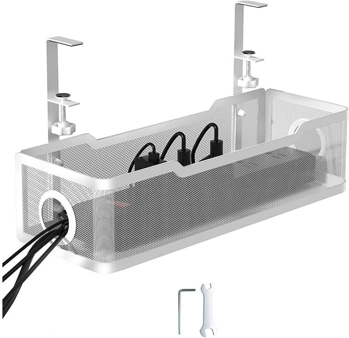 Kabel-Organizer unter dem Schreibtisch mit verstellbarer Ablage, keine Loch-Installation für Home Office Kabelmanagement