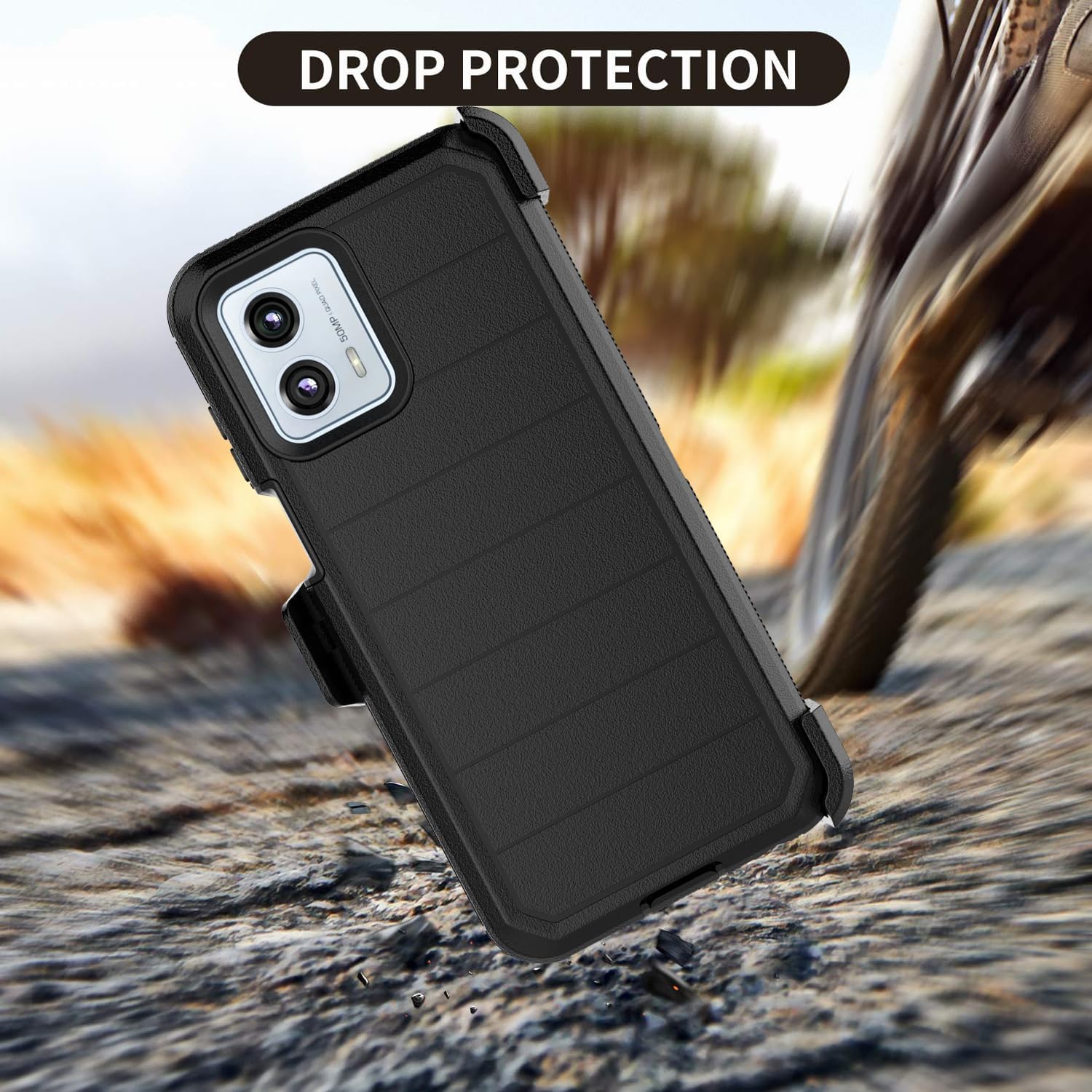 Takfox Moto G 5G 2023 Case, for Motorola G 2023 5G Belt Clip Holster Phone Case [Built-in Screen Protector] Kickstand Protective Rugged Heavy Duty Shockproof Dustproof Cover-Black/Black - Image 5