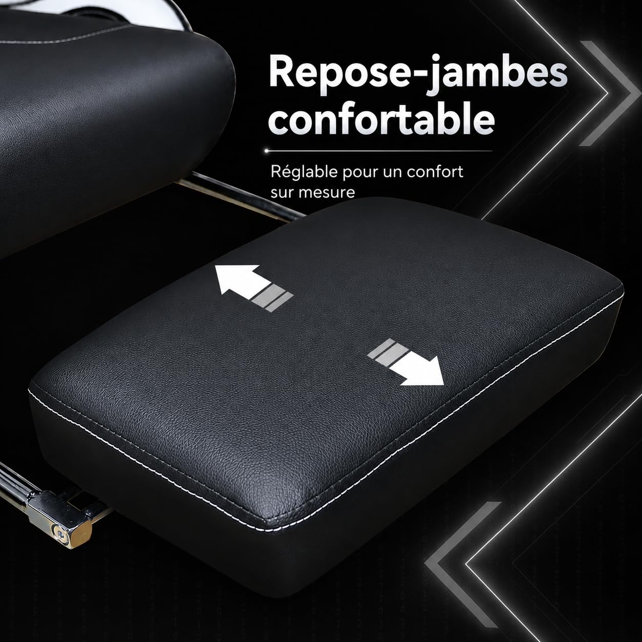 Chaise Gaming pour Adultes, Chaise Bureau Gaming, Chaise de Bureau Ergonomique avec Repose-Lombaire, Appuie-Tête, Repose-Pieds et Rotation 360° (Noir)