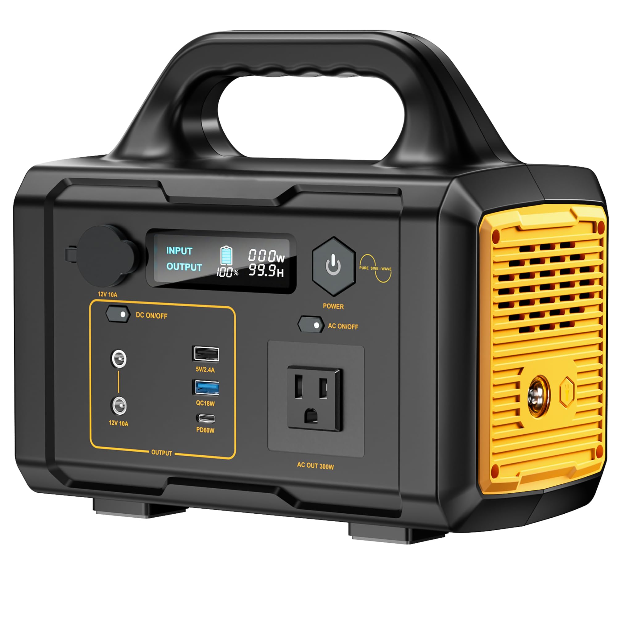 INNOVATIVE LIFEPortable Power Station, 300W Solar Generator, 293Wh Backup Lithium Battery, 120V/300W AC Outlet, Solar Powered Generator for RV Camping Outdoor Hiking Fishing Emergency