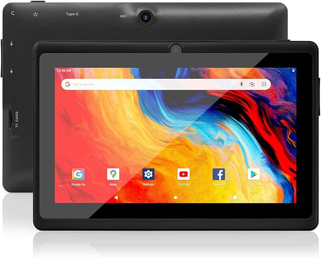 Haehne Tablet 7 Inch Android 10, 7 Inch Tablet PC GMS, WIFI Tablet with Quad Core, 2GB RAM 32GB ROM, Dual Camera, 2500mAh, 1024 x 600 HD Display Screen, WiFi, Bluetooth,Black