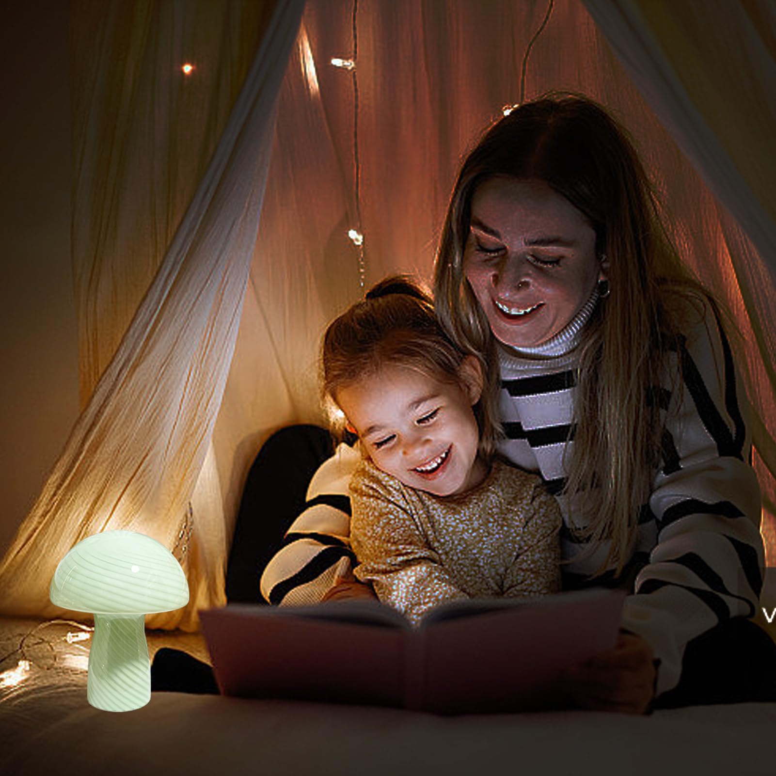 Generico Luce notturna a fungo - Lampada da tavolo a LED regolabile