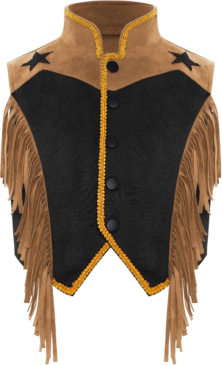 Kids Western Vest Sleeveless Mock Button Down Waistcoat for Girls Boys Cowgirl Outfit