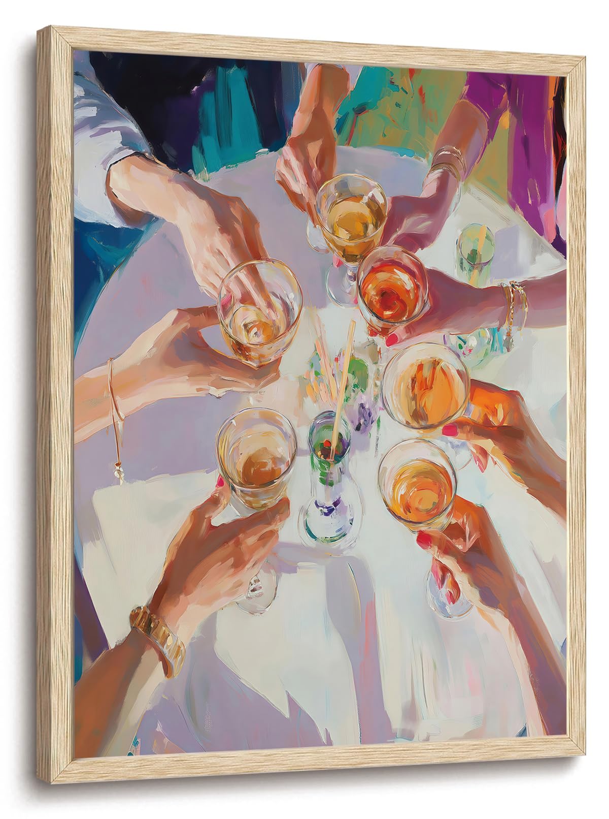 Amazon.com: LHHJDIO Trendy Cheers Framed Wall Art Funky Cocktail