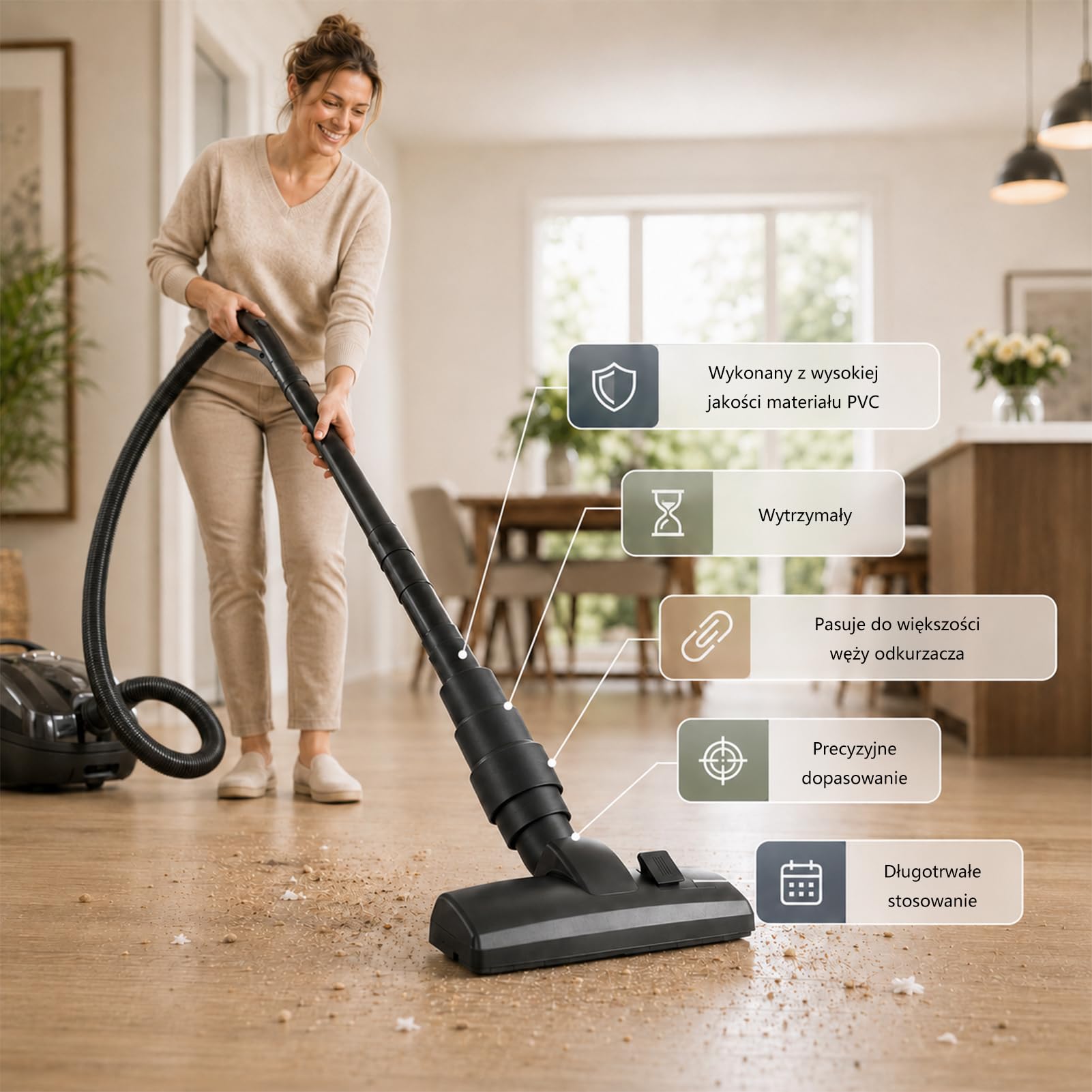1 Szt. Adapterów do Odkurzacza, Złącze Węża Odkurzacza Obsługujące Średnice od 21 mm do 41 mm, Kompatybilne z Większością Marek, Takich jak Bosch, Makita i Kärcher
