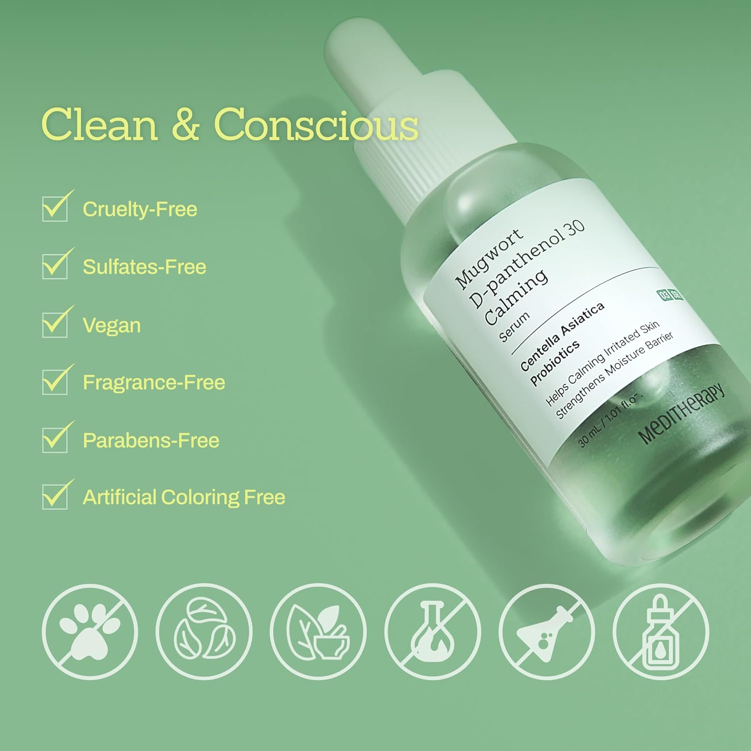 MEDITHERAPY Mugwort D-Panthenol 30 Calming Serum, High Concentration for Skin Barrier & Deep Calming, Pure Ingredients, Korean Skincare 1.01 fl.oz - Image 8