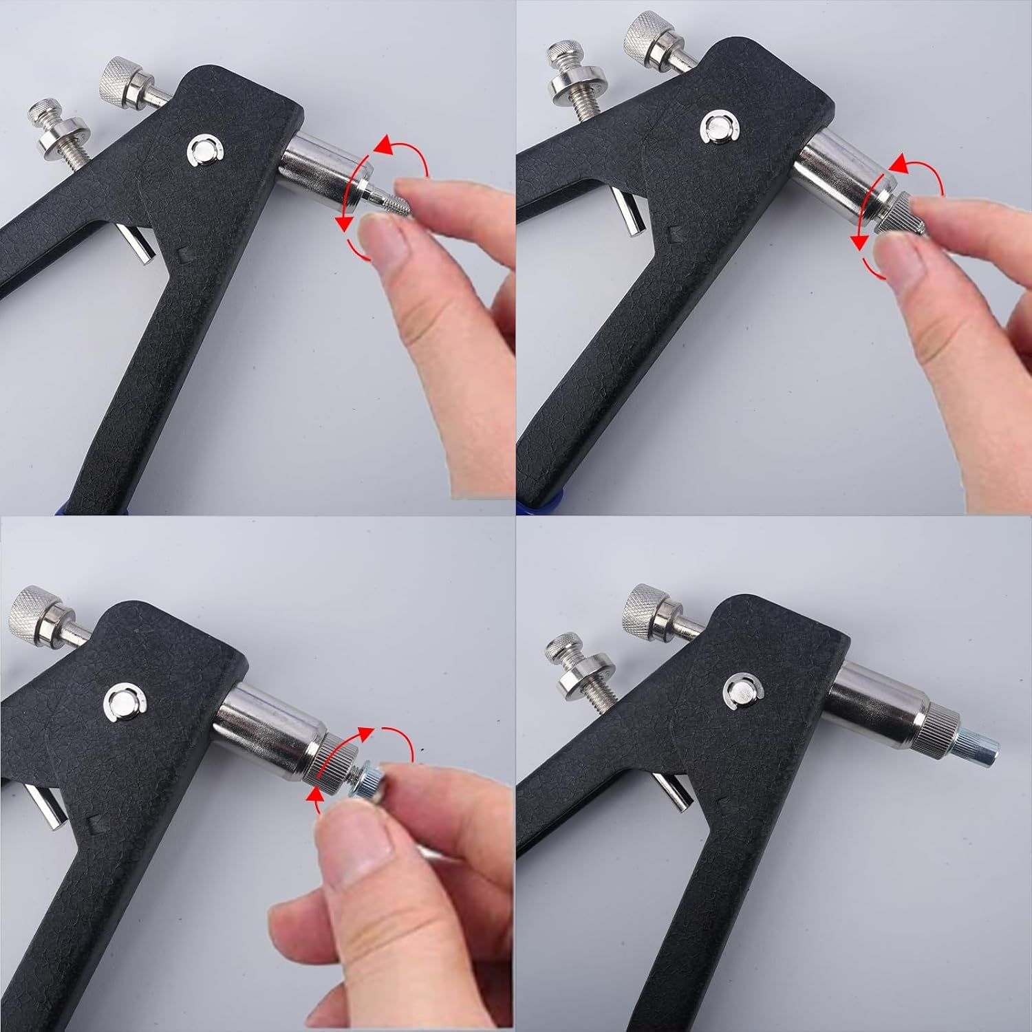 106pcs Set de Pince à Écrous Rivetés Pro 5 Mandrins M3 M4 M5 M6 M8 | Pince à Insert Fileté Pince Écrou a Riveter, 100 Rivets Aveugles Écrou pour Métal, Tuyau, Voiture, Meubles Réparation