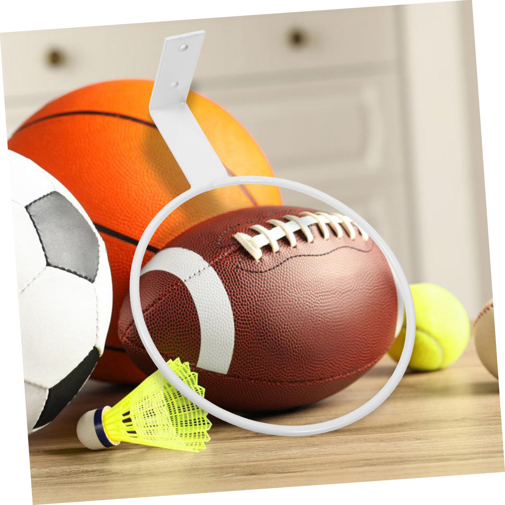 ibasenice 2 Stück Kugelständer aus Eisen zur Wandmontage für Basketball und Fußball Einfache Installation Platzsparend für Zuhause und Aufbewahrung