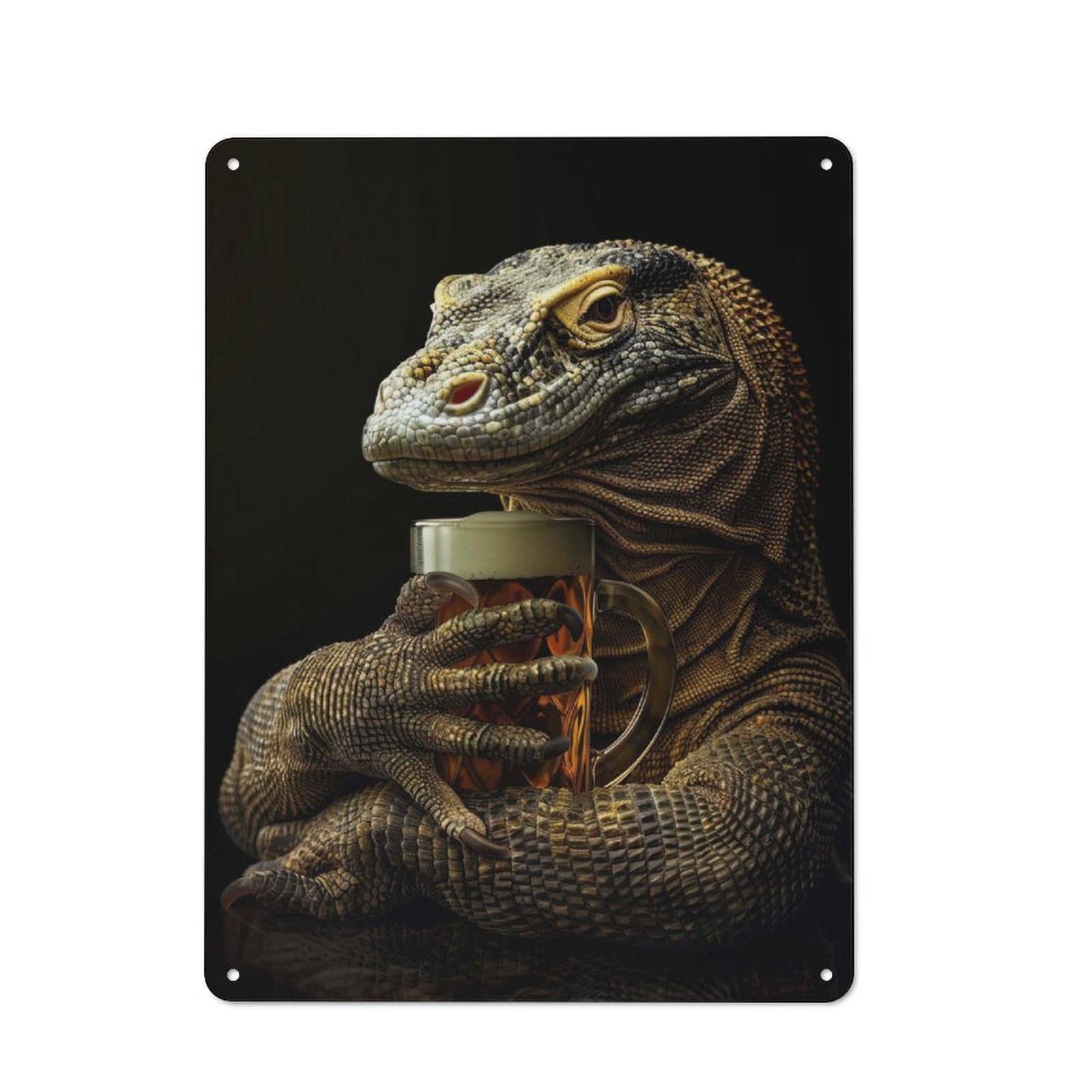 Junmoney Komodo Dragon Beer For Lounge Or Reading Corner, Retro Metal Sign 40X30cm, For Metal Sign Collectors, For Garage And Workshop Walls