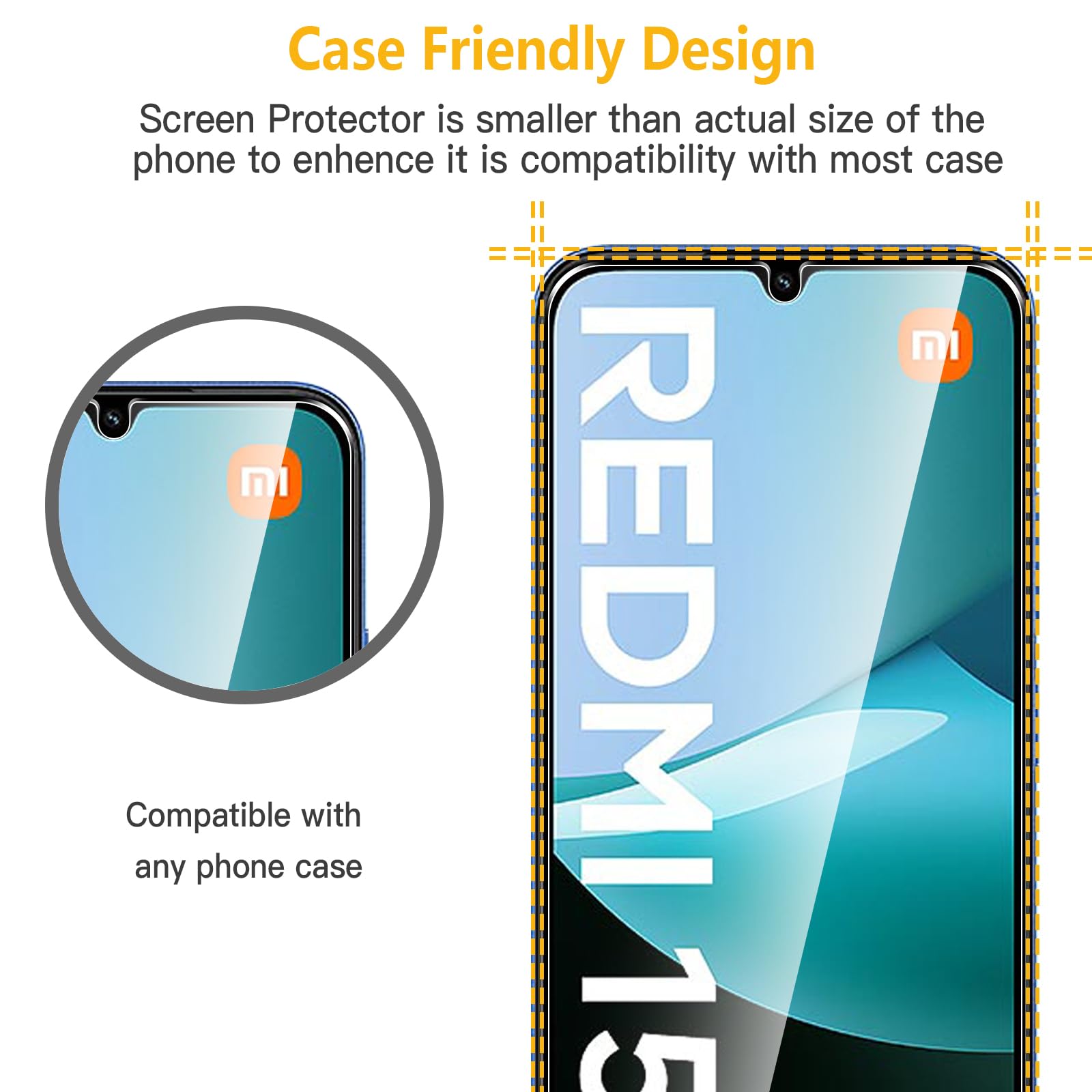 WFTE [Lot de 2 Verre Trempé pour Xiaomi Redmi 15C 4G/5G/Xiaomi Poco C85, 0,26mm Film de Protection D'écran avec Haute Transparence à 99%, Anti-Trace Protecteur avec Dureté 9H Glass pour Redmi 15C