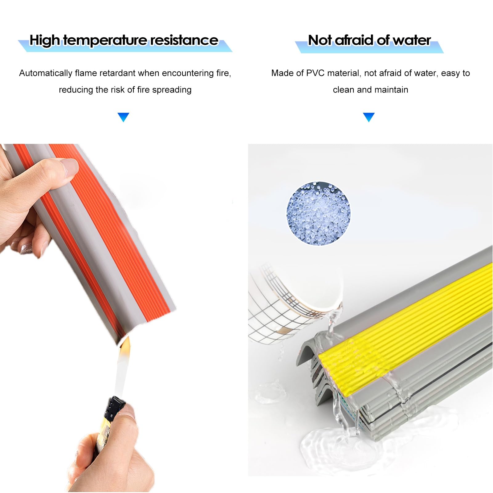Tiras Antideslizantes Para Peldaños En Forma De L, Cantoneras Adhesivas Salva Escalones Y Zócalo Escaleras Protectoras, Protector Autoadhesivo Borde Escalera PVC Goma 5m Seguridad Hogar