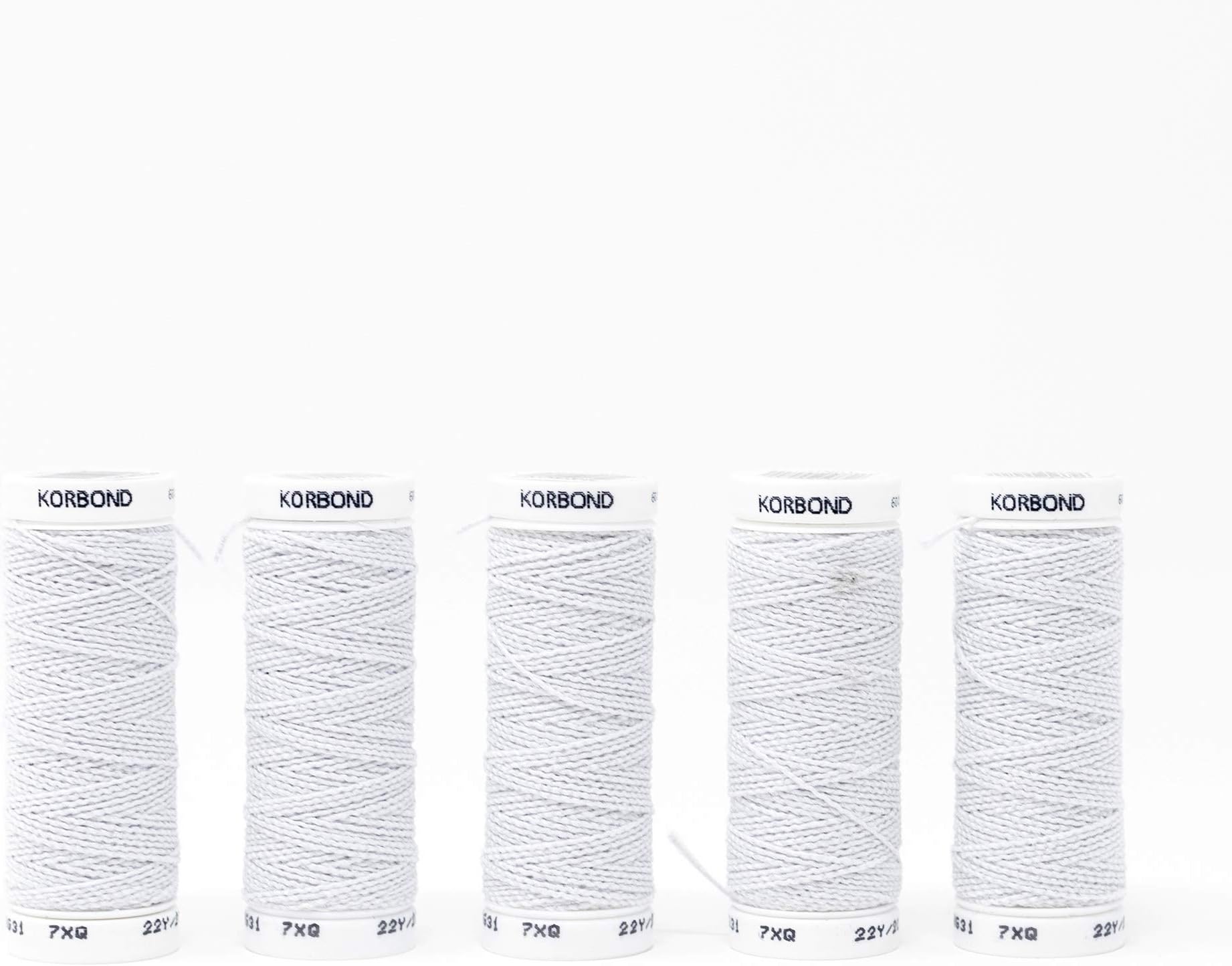 Korbond20 m Shirring Elastic, White-Pack of 5