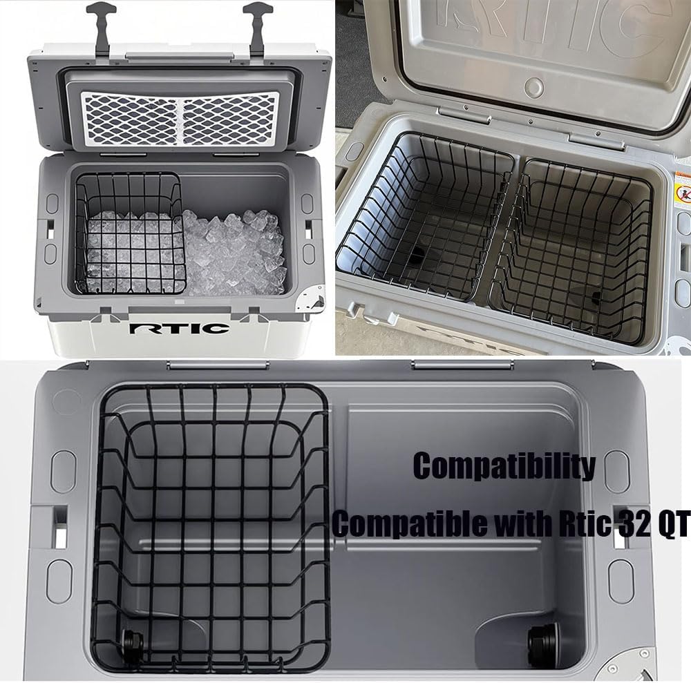 Cooler Basket for RTIC 32/52/72/65,Insert Dry-Goods Baskets Compatible with RTIC 32/52/72 Ultra-Light Coolers,Stainless Steel Wire Rack-(Select Size You Need) image 4