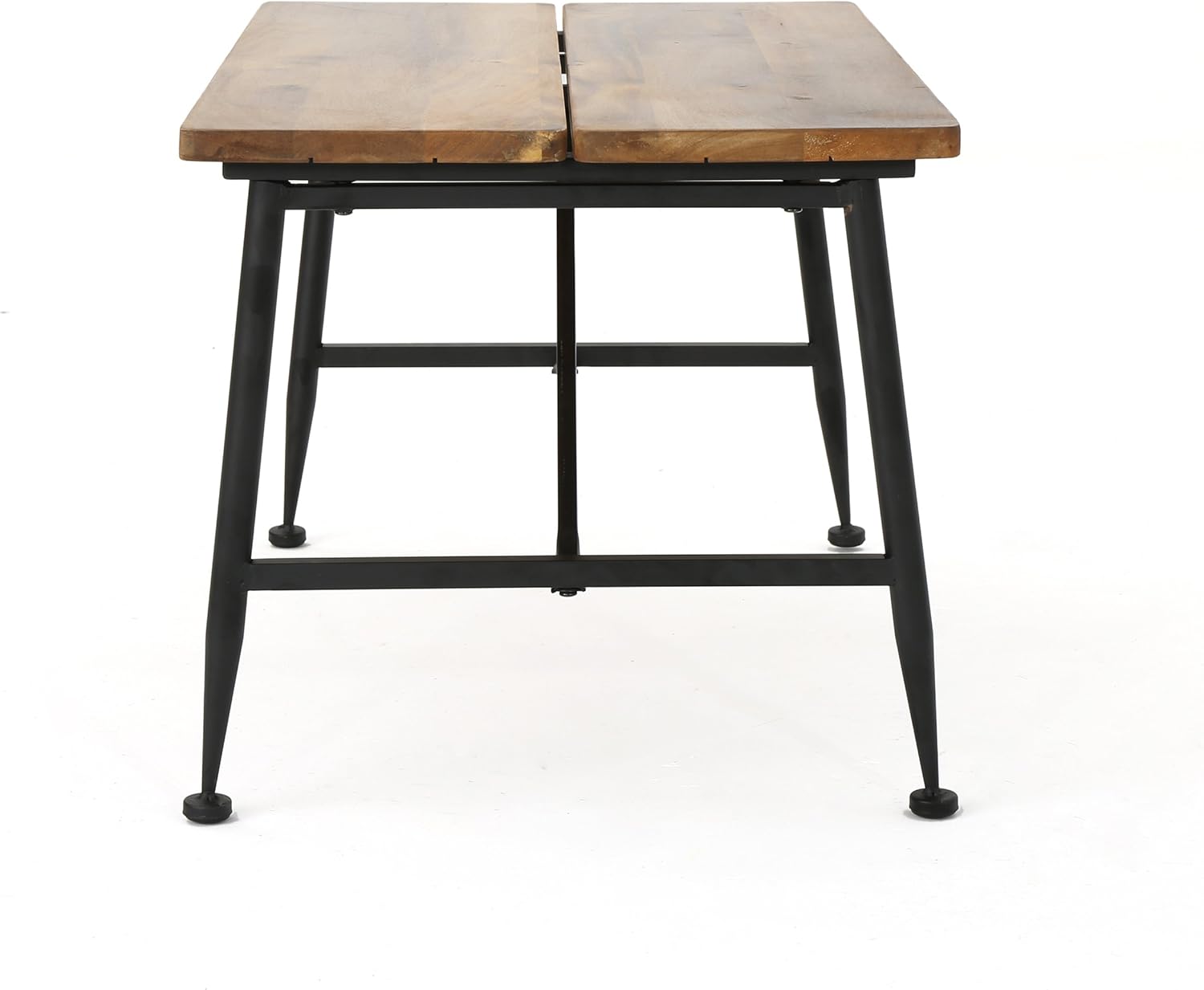 Christopher Knight Home Ocala Outdoor Industrial Wood Coffee Table with Iron Accents, Black / Antique Finish