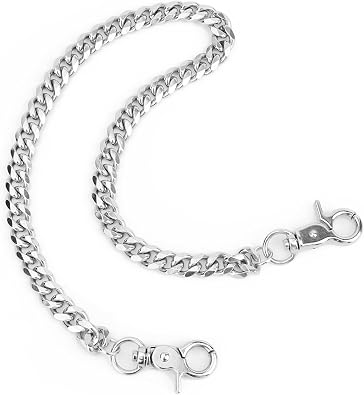 Wallet Chain for Men Women, 20" Stainless Steel Wallet Chain Heavy Duty, Pants Chain Jeans Chain Belt Loop Chain Key Chain Pocket Chain for Biker Punk Goth Skater Streetwear