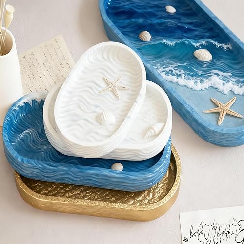 Miniatura 5 de 3 moldes de resina para moldes de resina de yeso y concreto para moldes de bandeja ovalada de resina epoxi