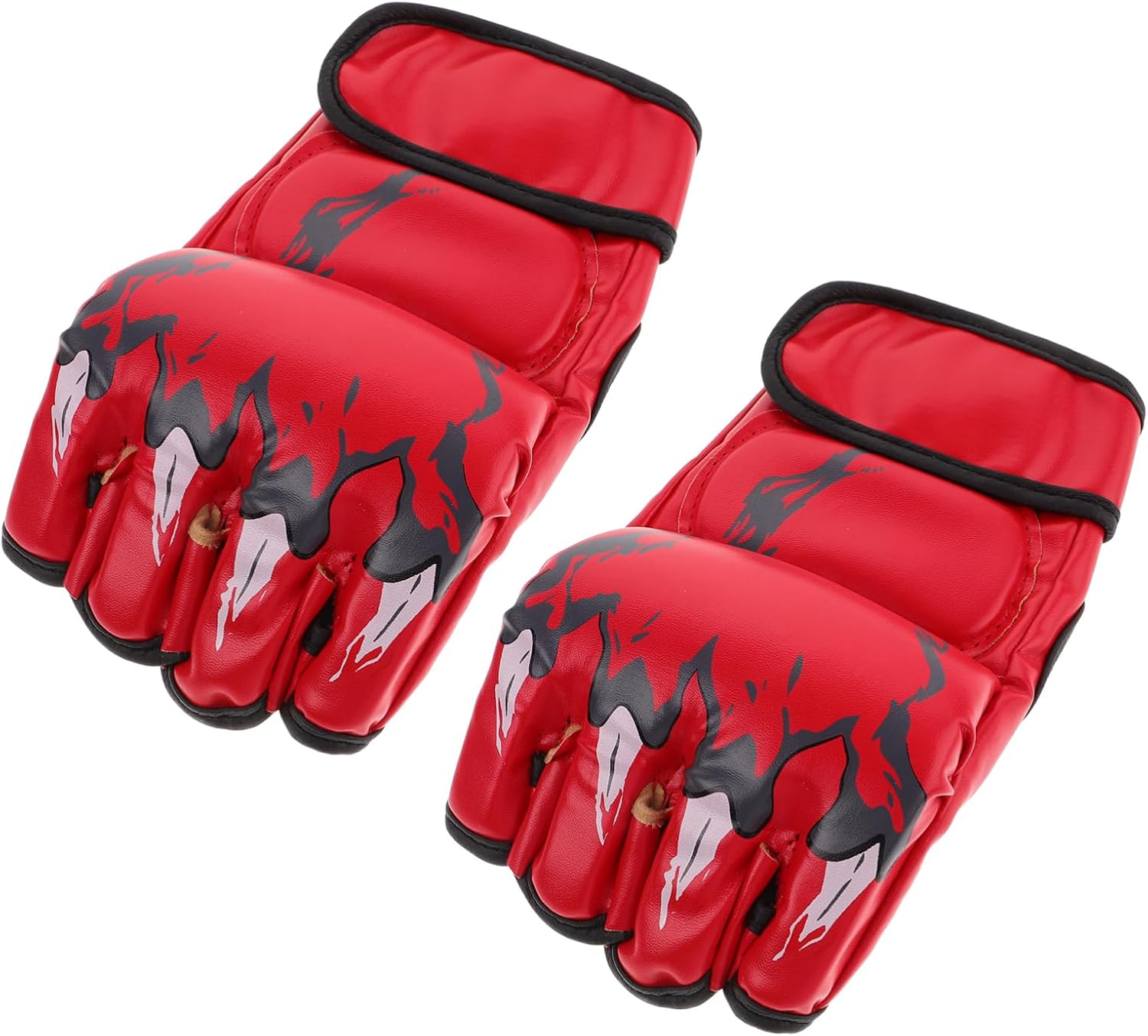 POPETPOP 1pair Kickboxing Sparring Gloves Pu Half Boxing Gloves for MMA Training and Martial Arts Breathable Red Design for Enhanced Performance and Confidence Sparring Sessions