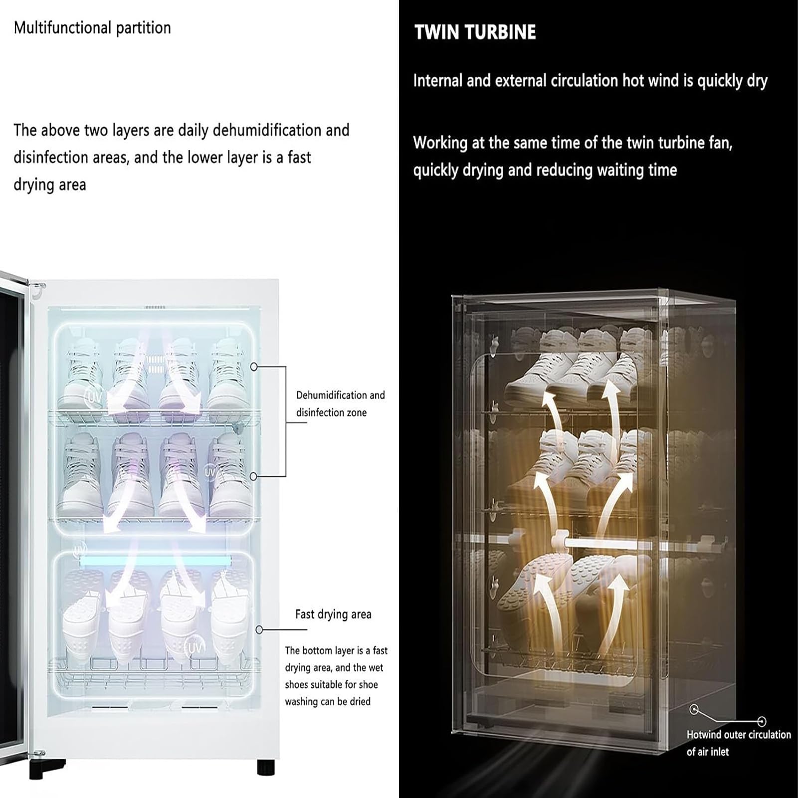 Armario secador de Zapatos eléctrico con Temporizador y sistemi Inteligente
