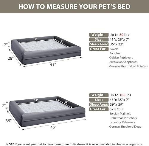Miniatura 3 de WNPETHOME Cama extragrande XL para perro, sofá lavable para perro con funda impermeable extraíble, sofá cama grande ortopédica para mascotas con