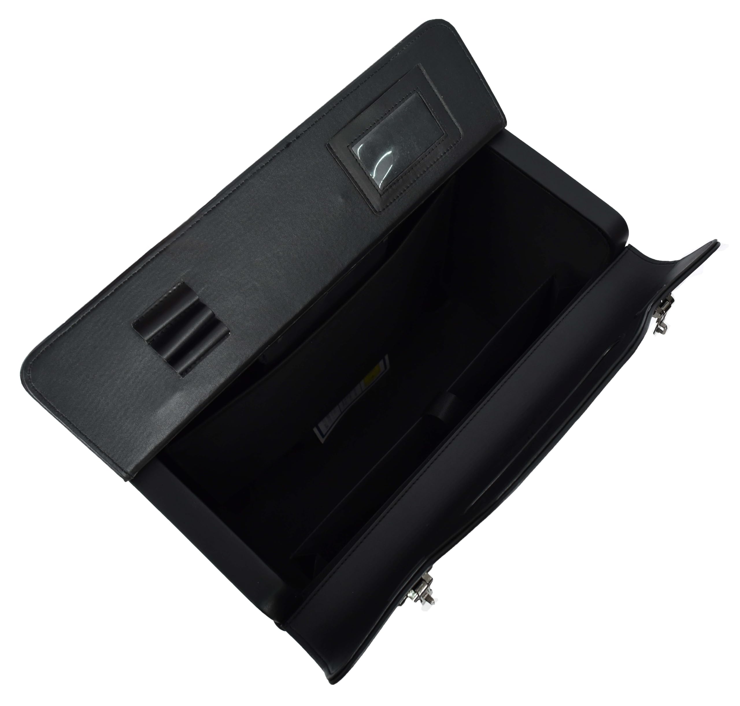 Pilot Case - Bolsa de viaje ligera de piel sintética con 2 ruedas, color negro