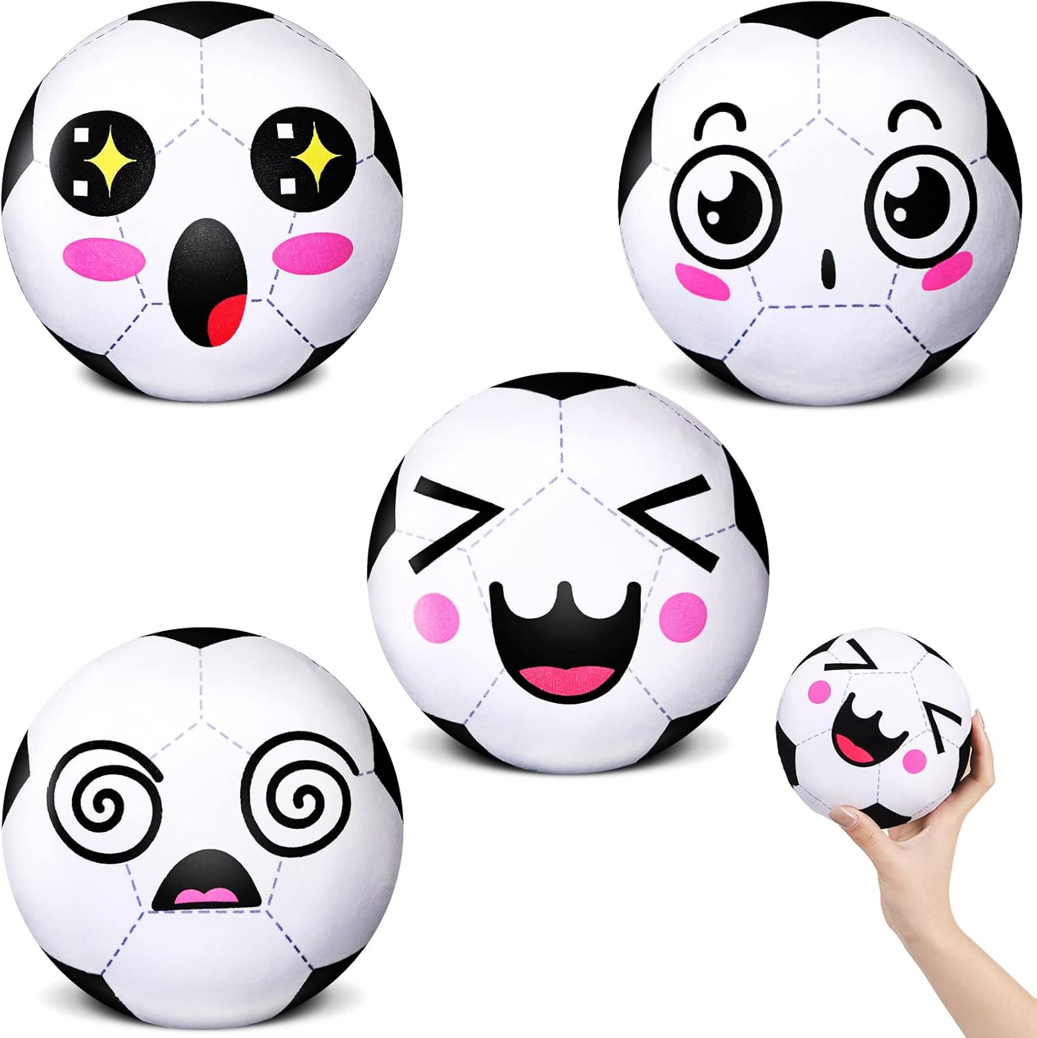 Lenwen 4 Pcs Soccer Ball Toy for Kids Plush Soccer Ball