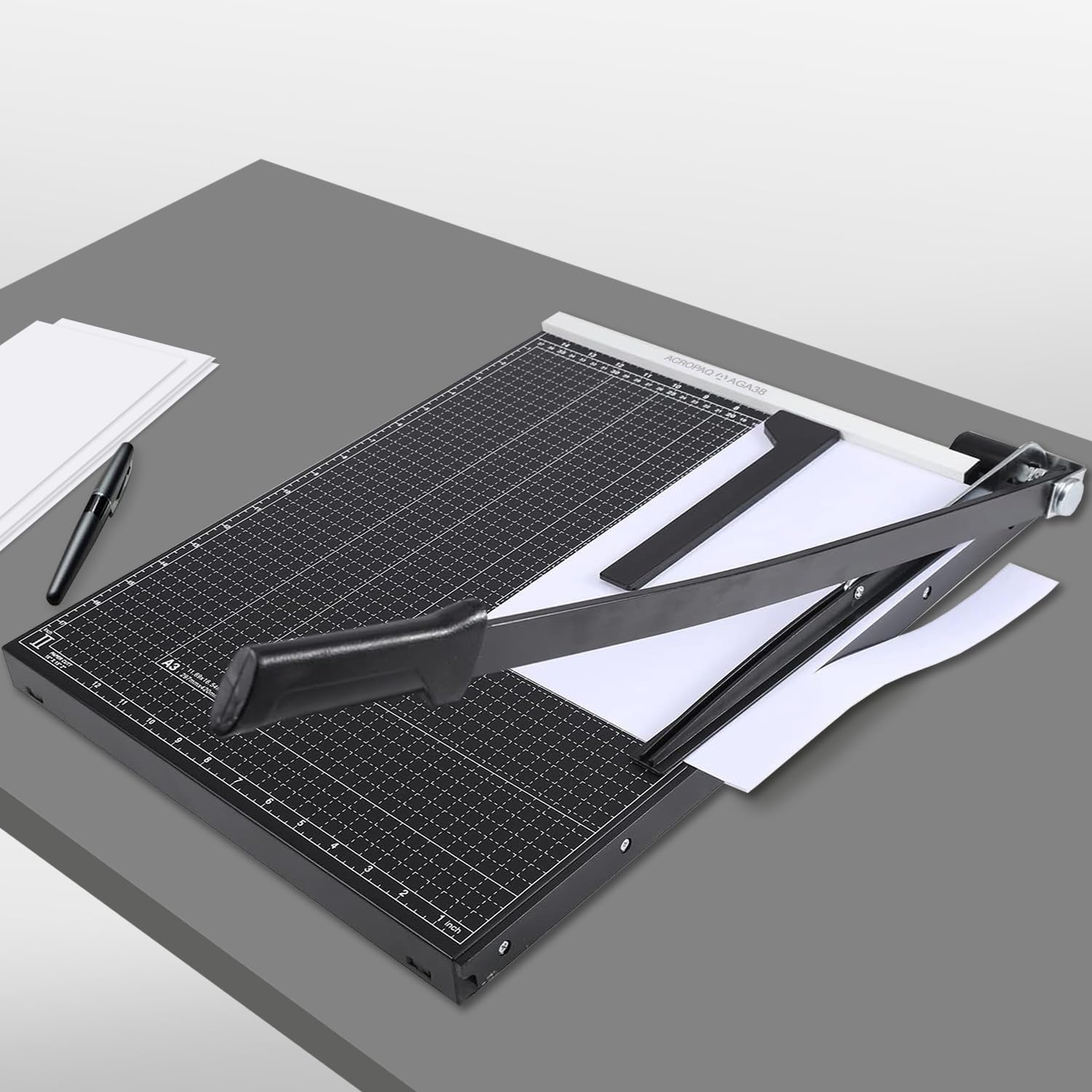 ACROPAQ Guillotina de Papel Cortador de Papel A3 A4 460mm 8 Hojas Base de Metal